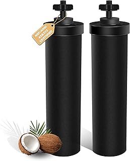 NSF/ANSI 42&372 Certified Water Filter Replacement Compatible with Berkey® BB9-2® Black Filters, Gravity Filter System, Purification Elements Compatible with Travel, Large, Royal, Crown Series, 2 Pack