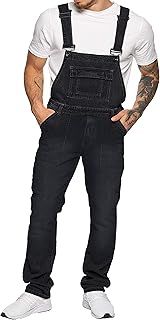 989Zé ENZO Mens Denim Blue Dungarees Work Fashion Dungaree Casual Overalls Jeans 30-50 Waist Sizes