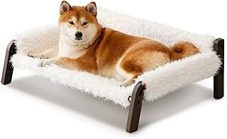 MEWOOFUN Elevated Raised Dog Sofa Bed - 87x63x28cm Breathable Pet Bed with Removable Washable Cover, Dog Beds for Large Medium with Anti-Slip Bottom