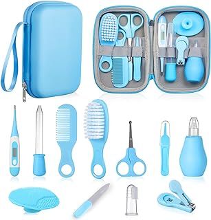 Baby Healthcare and Grooming Kit, Lictin 12PCS Nursery Care Kit, Newborn Safety Health Care Set with Hair Brush,Comb,Nail Clippers and More for Newborn Infant Toddlers Baby Boys