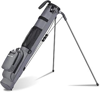 MAZEL Golf Stand Bag 2 Way Divider 2 Pockets,Adjustable Shoulder Straps,Superior 900D Nylon Lightweight Material Pencil Golf Bag for Men Women