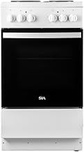 SIA ESXB50W 50cm White Electric Cooker With 4 Zone Plate Hob, Single Cavity, Freestanding