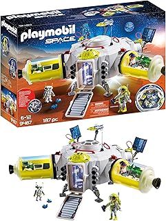 Playmobil 9487 Space Mars Mission Station with Functioning Double Laser Shooter, space experience for little space explorers, educational toy, fun imaginative role play, play set for children ages 6+