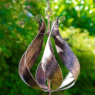 Blenheim Wind Spinner Sculpture, Brushed Copper (43 x 43 x 192 cm)