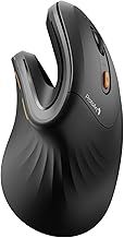 ProtoArc EM11 NL Ergonomic Mouse, Wireless Vertical Mini Mouse Rechargeable Optical Mice with Multi-Device (2*Bluetooth + USB Connection), 3 Adjustable DPI for Computer, iPad, Mac, Windows Black