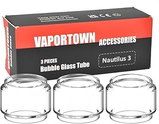 Vaportown 3X Spare Bubble Glass Tube for Aspire Nautilus 3 Tank Transparent Fatboy Replacement Bulb Glass for Aspire Zelos 3 Kit