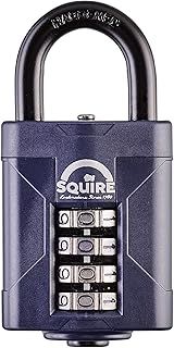 Squire Heavy Duty Padlock (CP50) - Toughest Steel Shackle - 4 Wheel Combination Padlock - Alloy Steel for Corrosion Resistance - Weatherproof Lock for Home, School & Garage (Blue, 50 mm)