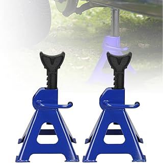 2x 3 Ton Tonne Axle Stand Steel Adjustable Axle Jack Holding Stands for Car Van Lifting Tool Emergency,Adjustable Range; 29-43 cm