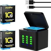 2X Hero 12 11 10 9 Battery + LED 3-Channel USB Storage Quick Charger with Type C Port for Gopro Hero 12 10 /Hero 9 Hero 11 Black Cameras