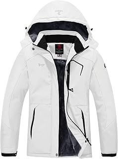 Womens Waterproof Ski Jacket Winter Fleece Outdoor Mountain Jacket and Coat with Hood