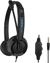 Computer Headset with Microphone, 3.5mm Wired Crystal Sound Headphone, with Microphone Noise Cancelling Mic & Audio Controls, for PC/Mac/Laptop, Comfort-fit for Home/Office/Remote Learning