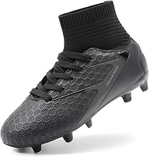 DREAM PAIRS Boys' Football Boots Kids Girls Turf High Top Spikes Non-Slip Junior Soccer Shoes Outdoor Sneakers for Unisex