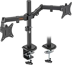 VonHaus Dual Monitor Stand for 13-32" Screens, Twin Monitor Mount with Desk Clamp, Height Adjustable, Easy Assemble Stand with Full Tilt, Rotation & Swivel Arms, VESA: 75x75 & 100x100mm