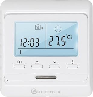Programmable Underfloor Heating Thermostat Digital Manual Room Thermostats Electric Floor Heating Controller with 3m Probe Sensor 16A LCD Weekly Programming