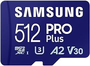 Samsung PRO Plus MicroSD Card, 512 GB, UHS-I U3, Full HD & 4K UHD, Read Speed 180 MB/s, Write Speed 130 MB/s, Memory Card for Cameras and Drones, Includes USB Card Reader, MB-MD512SA/EU