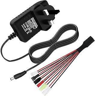 NIMH Charger for 2-10s 2.4-12V NIMH/NICD Battery Packs, RC Battery Smart Charger for RC Car/RC Boat/RC Aircraft/Drone/Airsoft, Compatible with Standard Tamiya/Mini Tamiya/SM 2P/JST/XH/Futaba