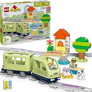 LEGO DUPLO Interactive Adventure Train Set, Creative Montessori Toy for 2 Plus Year Old Boys & Girls, Toddler Learning Set with Lights and Sounds Inspires Role Play, Gift Idea 10427