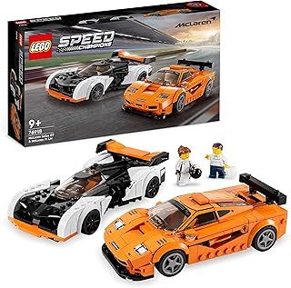 LEGO Speed Champions McLaren Solus GT & McLaren F1 LM Set, 2 Iconic Race Car Toys for 9 Plus Year Old Boys & Girls, Hypercar Model Building Kit, Collectible Gift for Kids 76918