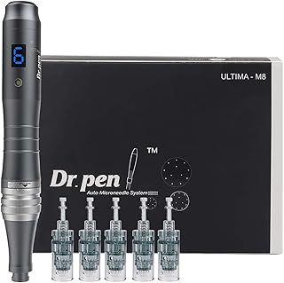 Dr.pen Ultima M8 Microneedling Pen - Wireless Derma Pen for Face, Amazing Skin Pen for Face Body Beard Hair and Skin Care, with 5pcs 16 Pin Cartridges