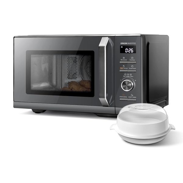 TOSHIBA 26L Air Fry Combo 6-in-1 900W Microwave Oven with Steamer in Morandi Grey, Inverter, Chef defrost, Convection, Combi., Steam, Grill, 10 Power Levels, 10 Auto Menus, MW3-AC26SFI(MG)