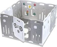 Venture All Stars Duo Baby Playpen, Large Plastic Play Pen with Play Mats, Award Winning Playpen for Baby and Toddlers, Modular Design with Activity and Door Panels Included, Indoor, Outdoor