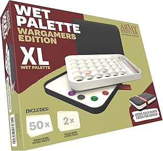 The Army Painter, Wargamers Edition Wet Palette XL, incl. 50 Hydro Sheets, 2 Hydro Foams & Brush Storage - Wet Palette for Miniatures Acrylic Paint, Dnd & Warhammer