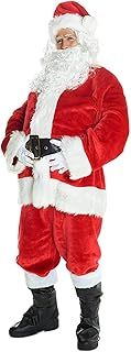 Morph Deluxe Santa Costume Adult Father Christmas Fancy Dress Luxury Santa Claus Outfit for Holiday Celebrations