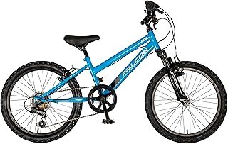 Falcon Jade 20" Kids Suspension Bike | Junior MTB Style Girls Boys Sport Bicycle | 6 Speed, Adjustable Height, Front Suspension | Pink | Ages 6+