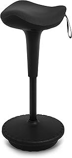 IWMH Standing Office Stool, Ergonomic Wobble Stool, Office Stool, Adjusting height and swivels 360° working seat (Black)
