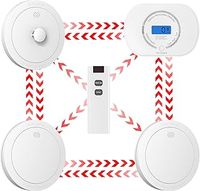 CPVAN Wireless Interlinked Smoke, Heat & Carbon Monoxide Alarm Bundle, Scotland & England Law Compliant | 10-year Battery Life, Pre-Linked Fire Detectors for Home,4 Pack + 1 Remote(2nd Generation)