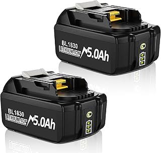 2 Pack 18V 5.0Ah BL1850B Battery Compatible with Makita 18V Batteries BL1850 BL1830 BL1850B BL1830B BL1860B BL1860 BL1840 BL1820 BL1835 BL1845 LXT-400