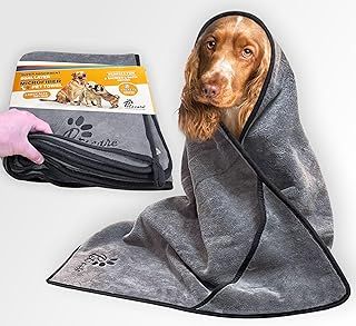 Pets Care® UK Ultra-Absorbent Dog Towel, Thick, All-Season - Extra Soft Microfibre, Extra Large 140x70cm, For Muddy Paws, Bath, Grooming, Puppy & Adult Pet Blanket, Durable, Machine Wash & Dry