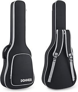 Donner Electric Guitar Gig Bag 39 Inch, 8mm Thickness Backpack Soft Solid Guitar Case with Adjustable Straps, Water-Resistant Nonwovens Interior Thicken Sponge Pad with Pocket, Black