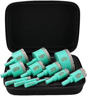 Diamond Core Drill Bits Set - LEKOMESH Tile Hole Saw Kit (6/8/10/20/25/28/32/35/45/50/65mm) for Porcelain Tile Ceramic Marble Brick, Triangle Shank Drill Bits