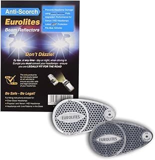 Headlamp Beam Eurolites Head Light Deflectors Convertors Adaptor Driving European Travel Anti Scorch Silver Reflective