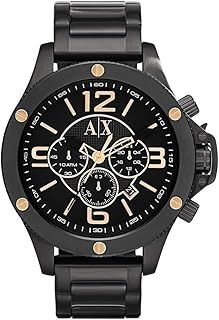 Armani Exchange Watch for Men, Quartz Chronograph Movement, 48 mm Gold Stainless Steel Case with a Stainless Steel Strap, AX1513