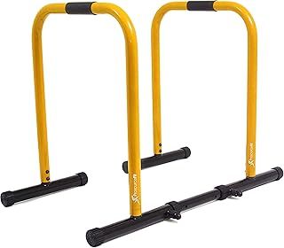 ProsourceFit Dip Stand Station, Adjustable Dip Bar for Home Gym Fitness Equipment, Ultimate Heavy Duty Body Bar Press with Safety Connector for Tricep Dips, Pull-Ups, Push-Ups, L-Sits, Black