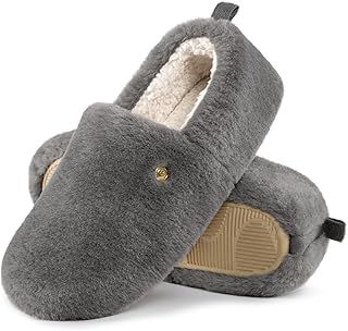 EverFoams Women's Closed-back Slippers Fuzzy Faux Wool Soft Lightweight Non-slip House Shoes