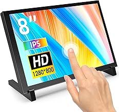 ELECROW For Raspberry Pi Screen, Small Monitor 8 Inch 1280×800 Touch Screen Monitor Compatible with Raspberry Pi 5/4, PC/Laptop