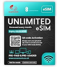 EE Unlimited e-SIM Card - Preloaded data each month until 8th February 2026 - No Contract & One-off payment - Business-Grade Data for Wifi Routers, Tablets & Phones. (e-Sim expiry February 2026)