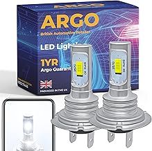 Argo H7 Led Headlight Bulb Xenon White 6000k 12v H7 477 Car Headlight Bulb Canbus Error Free High Low Dipped Main Beam Headlamp Bright Fog Car Light Bulbs 499 PX26D H7 Headlight Bulb