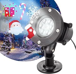 Christmas Outdoor LED Light Projector - Includes 12 Interchangeable Seasonal Slides