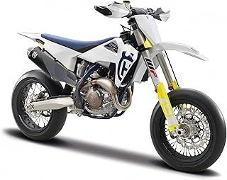 Bburago Husqvarna FS 450 Supermoto Motorbike - 1:18 Scale - Incredibly Detailed Die-Cast Replica Collectible Motorcycle Model