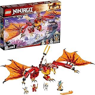 LEGO 71753 NINJAGO Legacy Fire Dragon Attack Toy with Kai, Zane and Nya Minifigures, Ninja Play Set, Gifts for 8 Plus Year Old Boys & Girls
