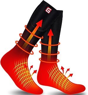 G Rechargeable Electric Heated Socks Battery Operated Comfortable Thermal Socks Cold Protection Thermal Socks Sport Outdoor Warm Winter Socks for Men Women Camping Hiking Ski Foot Warmer