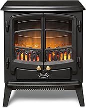 Dimplex Tango Optiflame Electric Stove, Matt Black Free Standing Electric Fireplace with Coal Fuel Bed, LED Flame Effect, Adjustable Fan Heater, Thermostat and Remote Control
