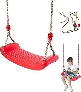IFOYO Kids Swing Seat - Outdoor 220lbs/100kg Weight Capacity, Steel Rope & Weatherproof Seat for Backyard/Playground (Ages 3-10, Red)