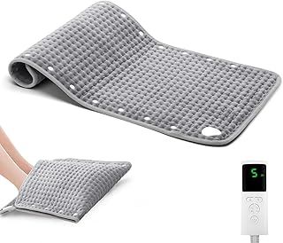 Heating Pad, Electric Heat Pad for Back Neck Shoulder Belly Pain Relief, Fast Heated Pad with 9 Temperature Levels & 4 Time Settings, Auto Shut Off, Soft Blanket Foot Warmer, Machine Washable, 33x17''