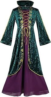 Costume For Adult, Winifred Sanderson Sisters Costume Witch Costume Cosplay Dress Props, Halloween Medieval Renaissance Gown Fancy Evening Dress For Women Girls, S-3XL