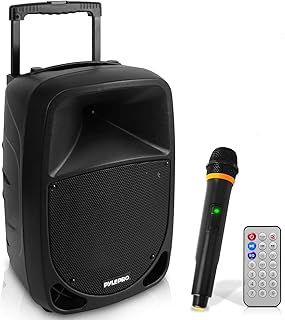 Pyle PA Music Box, Party Box, Portable Karaoke Machine with Microphone, Party Speaker with Bluetooth, Sound System 8 Inch Subwoofer, PA System Complete Set, Karaoke Set LED Battery Display,